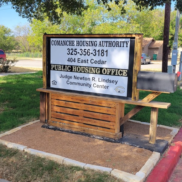 Comanche Housing Authority office and sign
